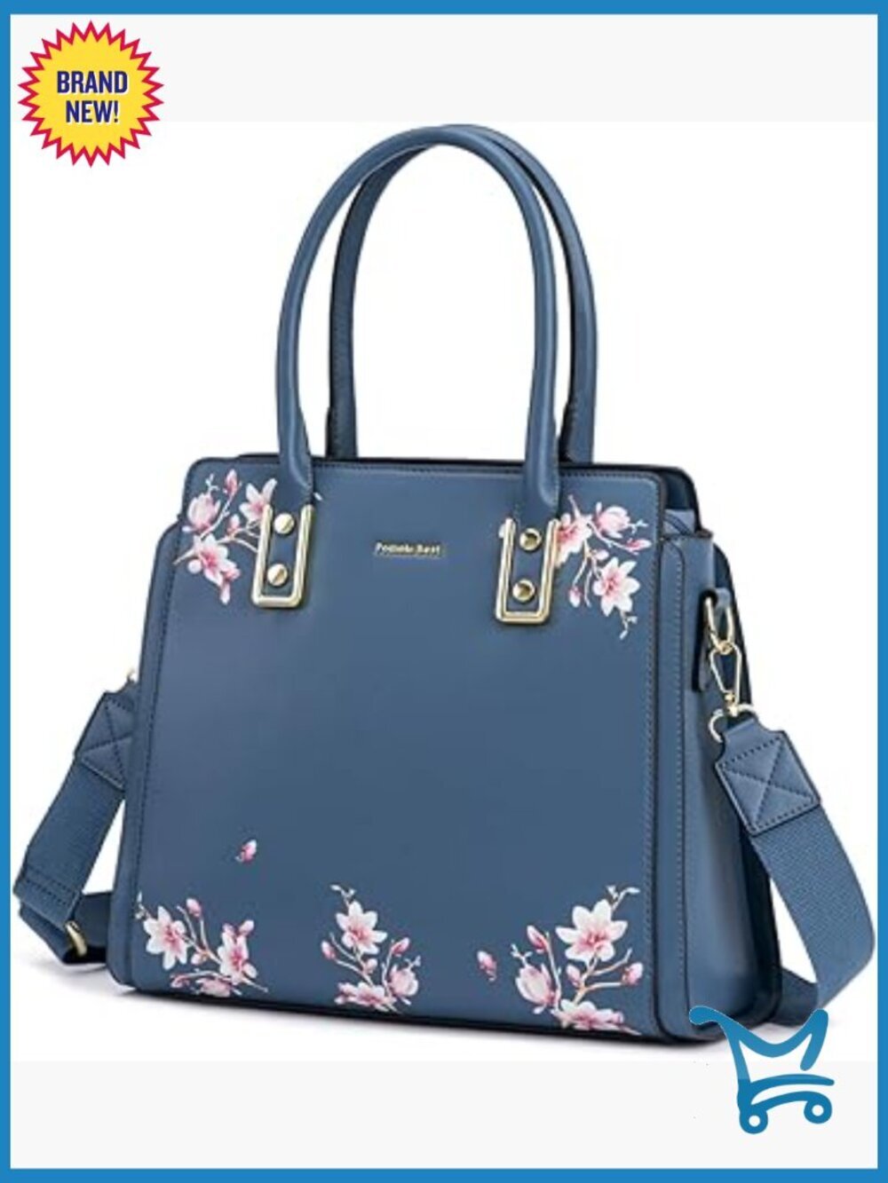 Leather Satchel Tote with Multiple Pockets Adjustable Strap Women's Handbag